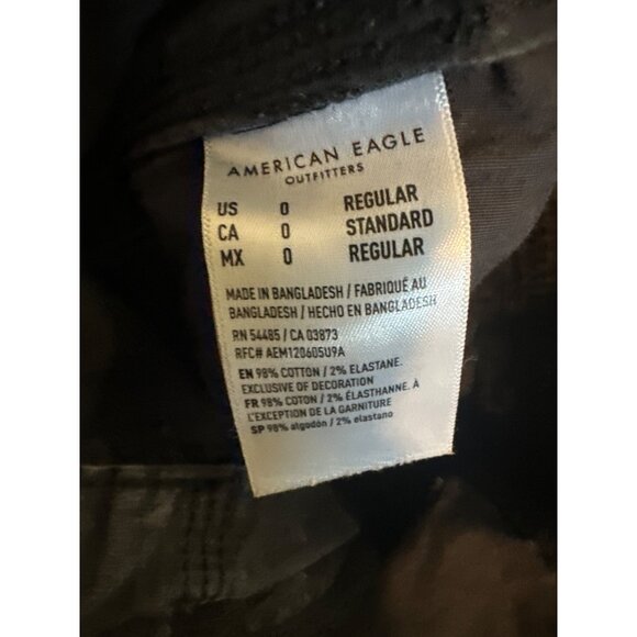 American Eagle Cargo Pants Size 0 Black Adjustable Drawstring Hem - Picture 3 of 7